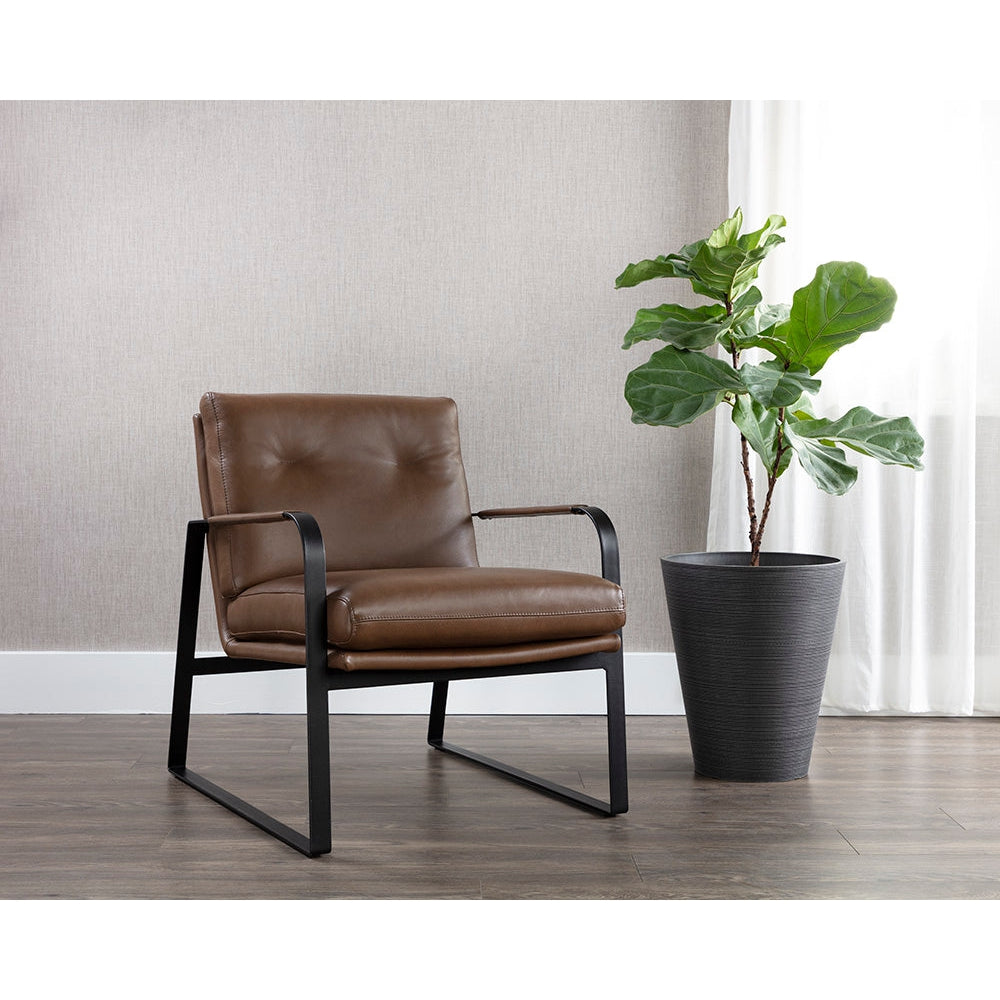 Sterling Lounge Chair - Missouri Mahogany Leather-Sunpan-SUNPAN-107698-Lounge Chairs-2-France and Son