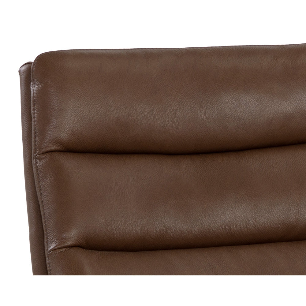 Keller Swivel Lounge Chair - Missouri Mahogany Leather-Sunpan-SUNPAN-107702-Lounge Chairs-7-France and Son