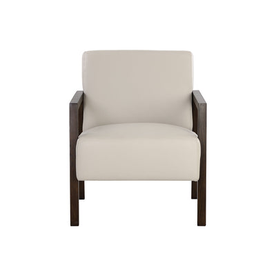 Neymar Lounge Chair - Linea Light Grey Leather-Sunpan-SUNPAN-107703-Lounge Chairs-1-France and Son