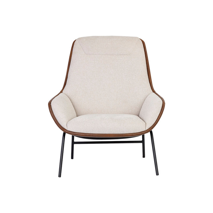 Lucier Lounge Chair-Sunpan-SUNPAN-107760-Lounge ChairsBelfast Oatmeal / Bravo Cognac-5-France and Son