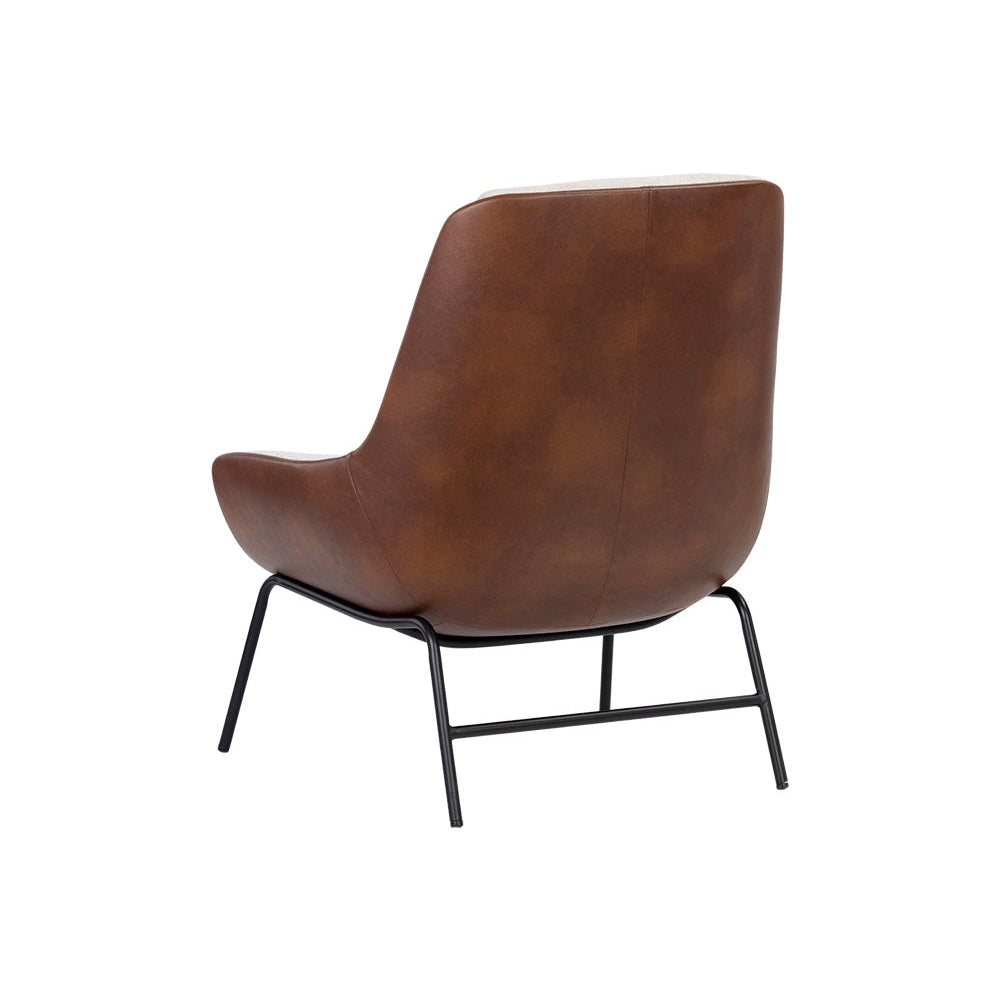 Lucier Lounge Chair-Sunpan-SUNPAN-107760-Lounge ChairsBelfast Oatmeal / Bravo Cognac-7-France and Son