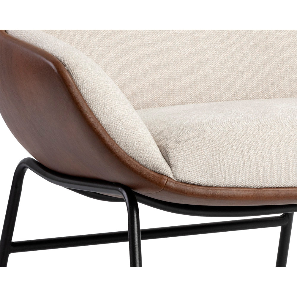 Lucier Lounge Chair-Sunpan-SUNPAN-107760-Lounge ChairsBelfast Oatmeal / Bravo Cognac-8-France and Son