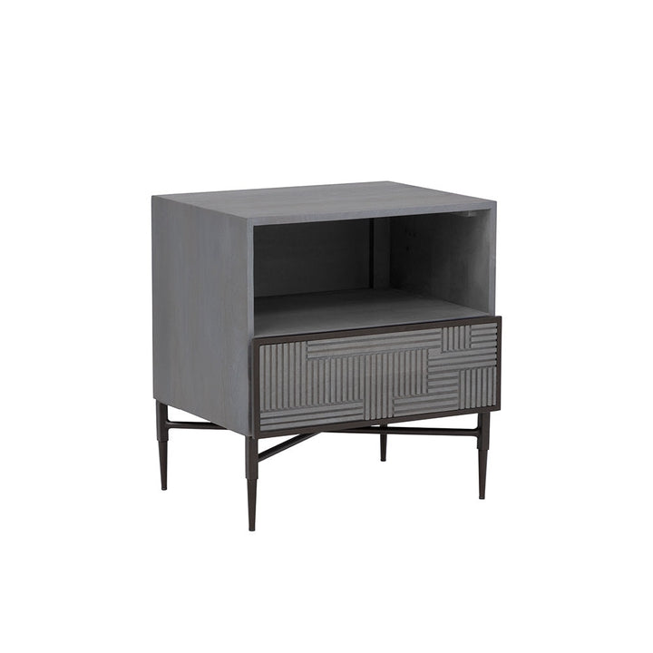 Markwood Nightstand-Sunpan-SUNPAN-107769-NightstandsAntique Bronze - Glacier Grey-1-France and Son