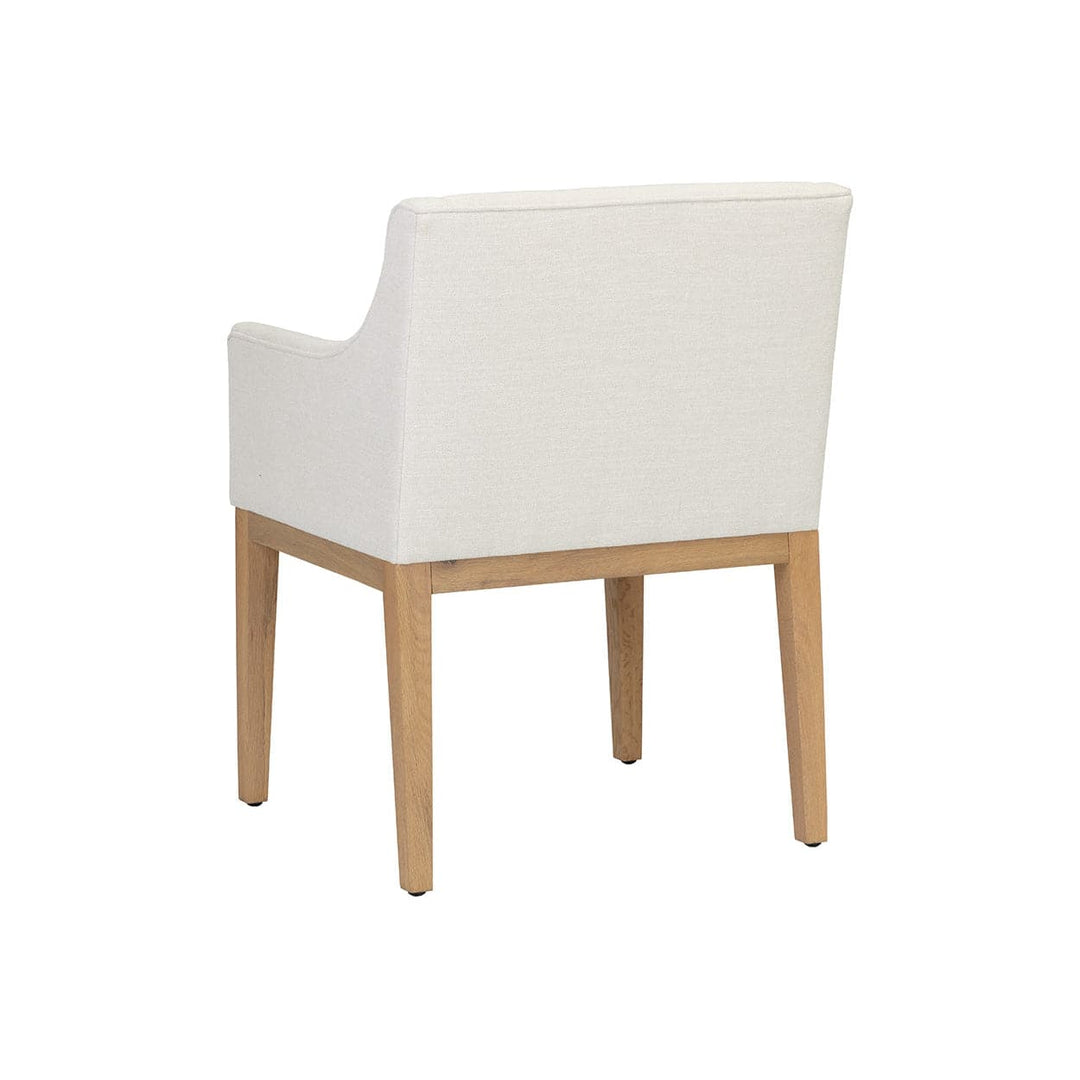 Malik Dining Armchair - Natural - Heather Ivory Tweed-Sunpan-SUNPAN-107789-Dining Chairs-3-France and Son