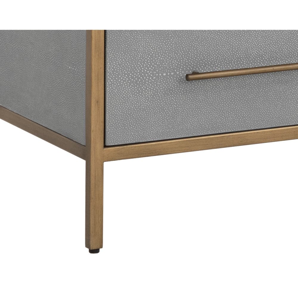 Venice Media Console And Cabinet - Grey Shagreen-Sunpan-SUNPAN-107819-Bookcases & Cabinets-5-France and Son