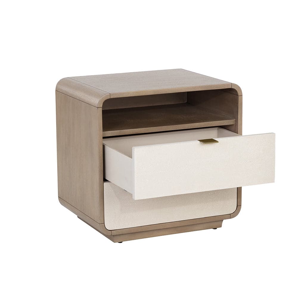 Kayden Nightstand - Cream Shagreen-Sunpan-SUNPAN-107821-Nightstands-3-France and Son