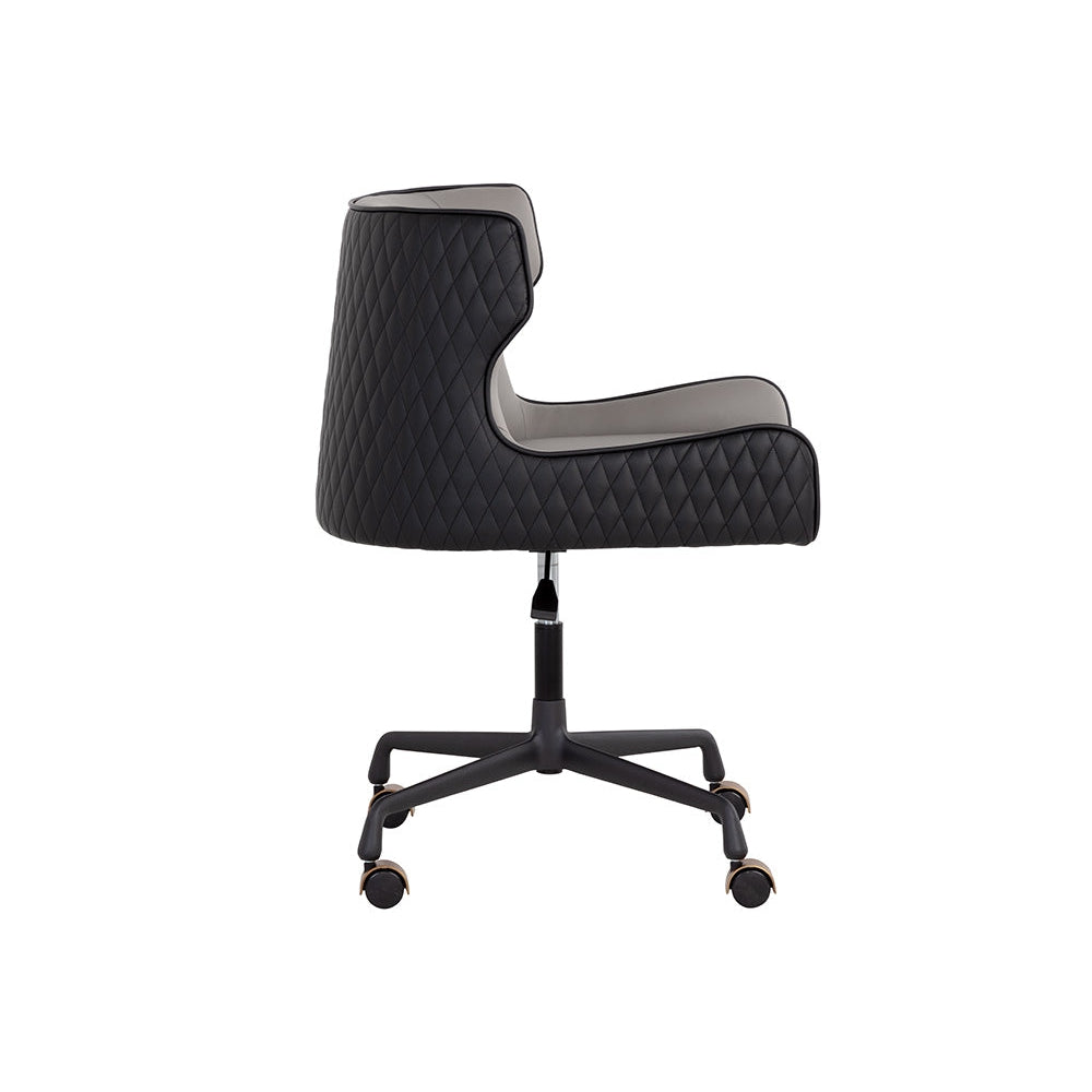 Gianni Office Chair-Sunpan-SUNPAN-108338-Task ChairsDillon Cream / Dillon Thunder-8-France and Son