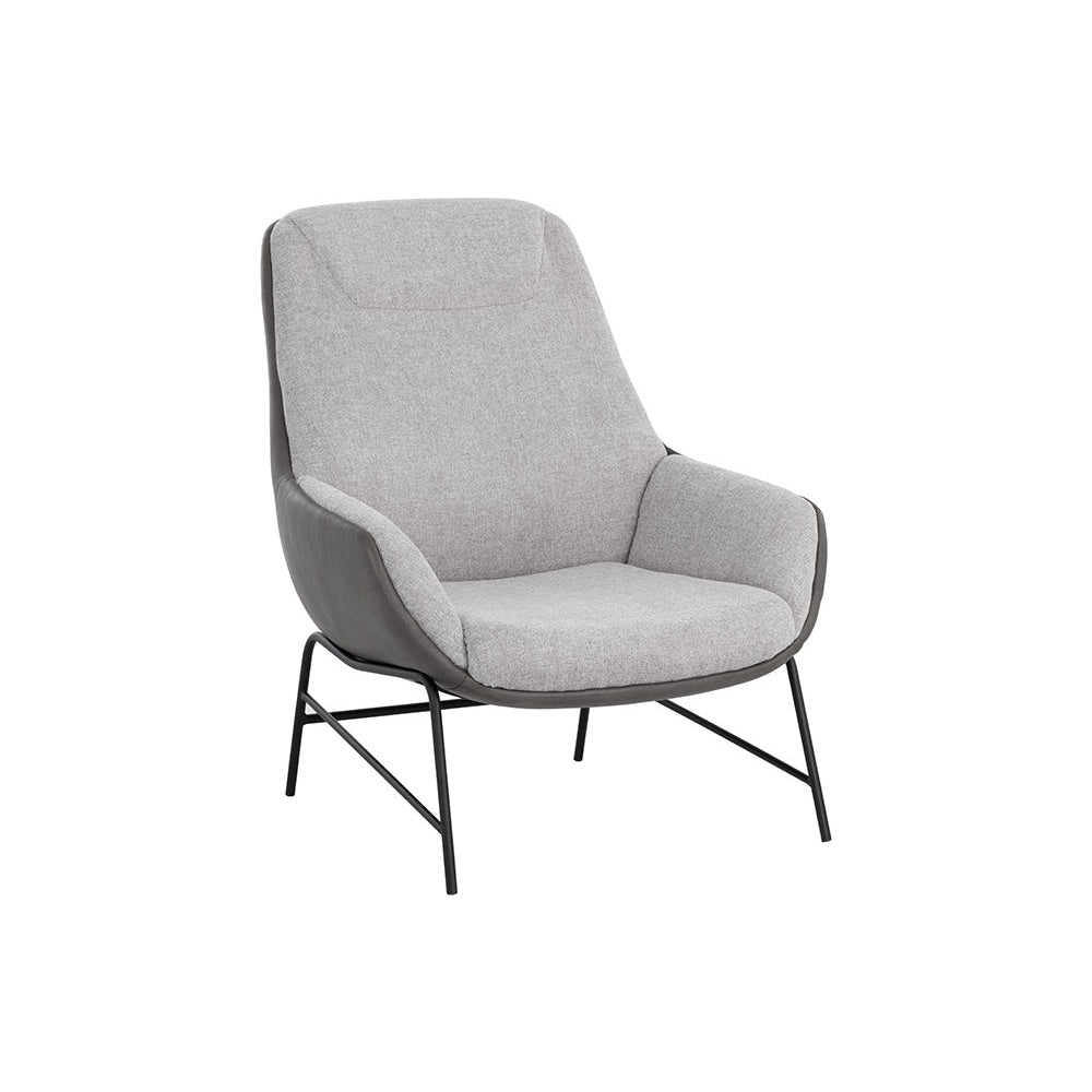 Lucier Lounge Chair-Sunpan-SUNPAN-107906-Lounge ChairsBelfast Heather Grey / Bravo Ash-2-France and Son