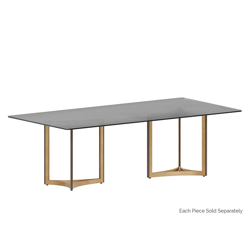 Glass Dining Table Top - Rectangular - Smoke Grey - 86.5"-Sunpan-SUNPAN-107913-Dining Tables-2-France and Son