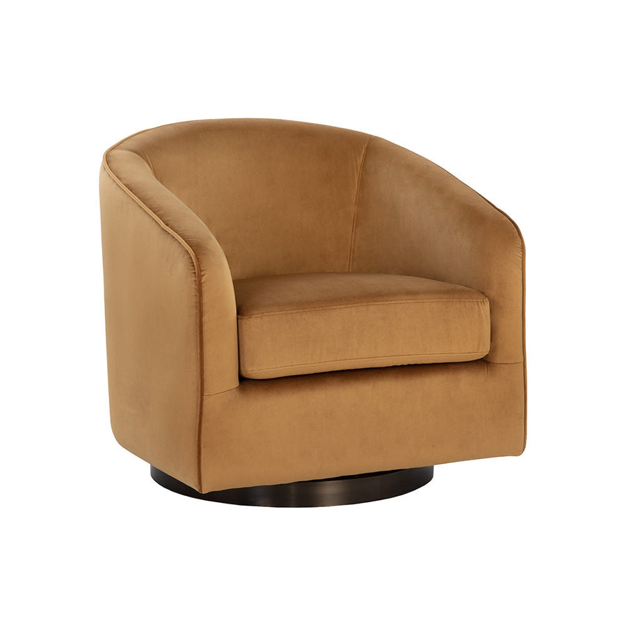 Hazel Swivel Lounge Chair-Sunpan-SUNPAN-107966-Lounge ChairsBrown-1-France and Son