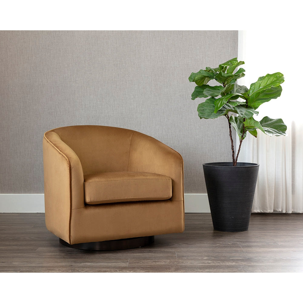 Hazel Swivel Lounge Chair-Sunpan-SUNPAN-107966-Lounge ChairsBrown-2-France and Son