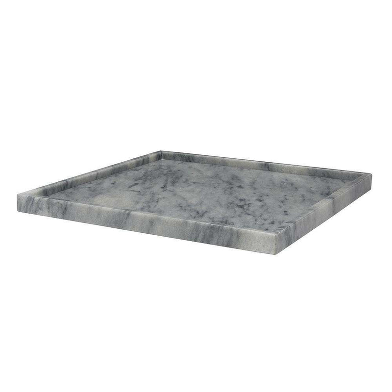 Cloud Gray 16" Marble Square Place Tray 