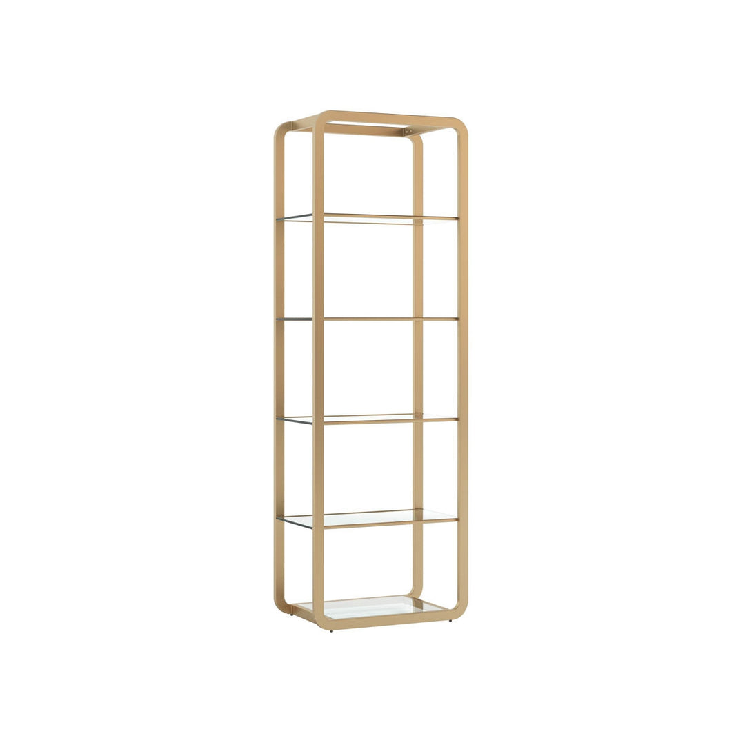 Ambretta Bookcase - Small-Sunpan-SUNPAN-108085-Bookcases & CabinetsGold / Clear-7-France and Son