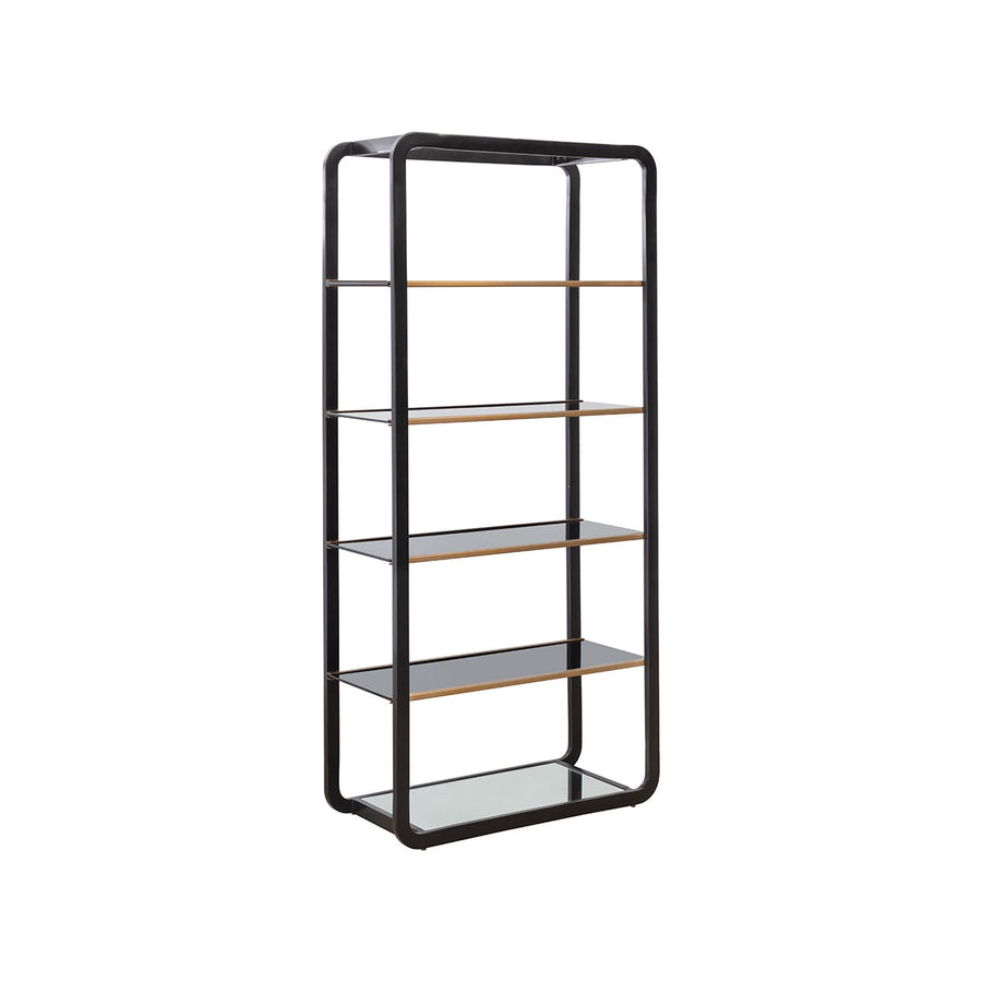 Ambretta Bookcase - Large - Black / Smoke Grey-Sunpan-SUNPAN-108086-Bookcases & Cabinets-1-France and Son
