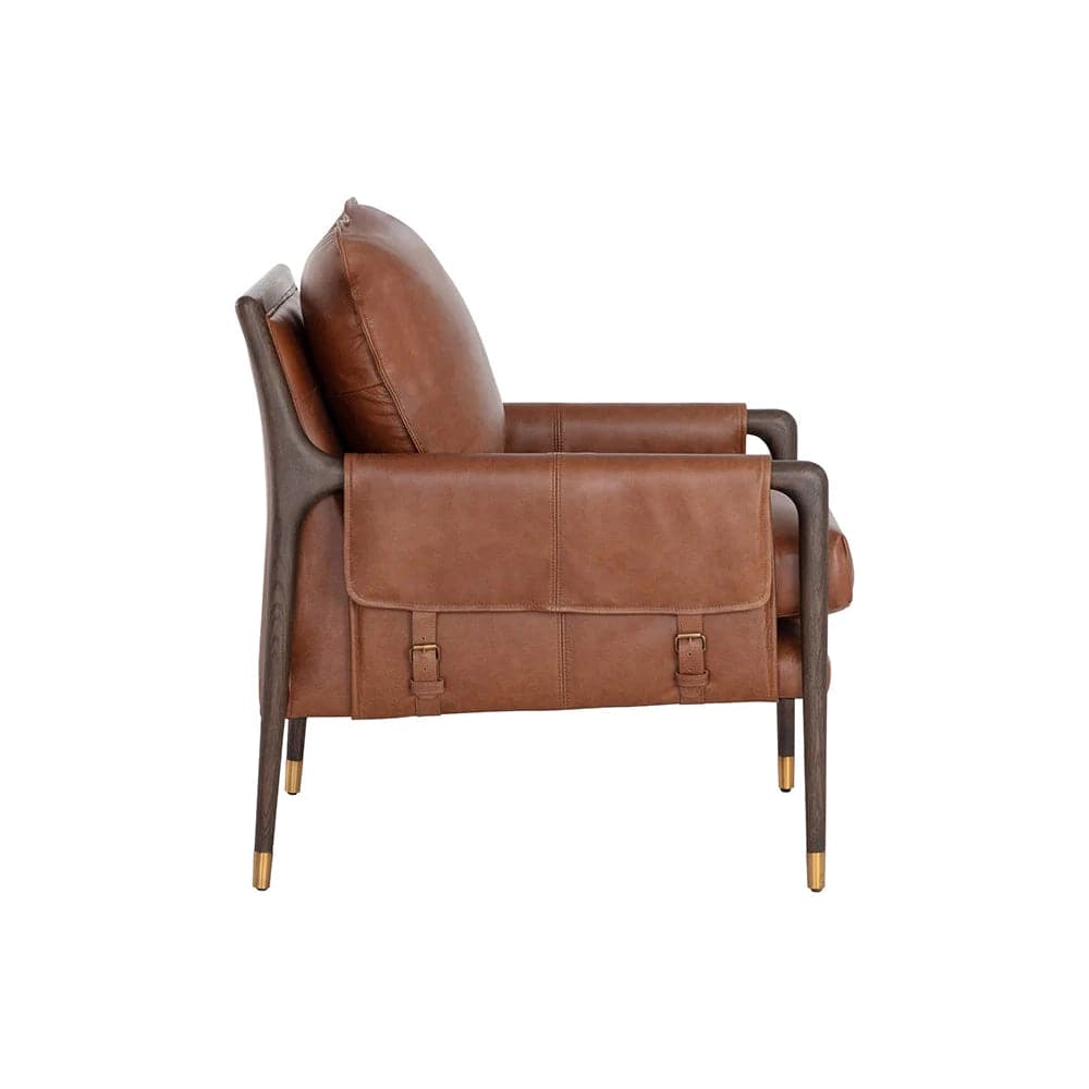 Mauti Lounge Chair-Sunpan-SUNPAN-107793-Lounge ChairsDark Brown / Cortina Ink Leather-8-France and Son