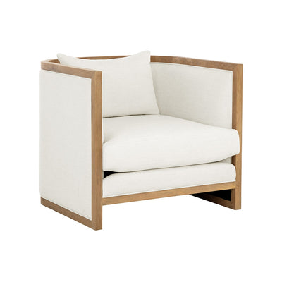 Chloe Lounge Chair - Natural - Heather Ivory Tweed-Sunpan-SUNPAN-108201-Lounge Chairs-1-France and Son