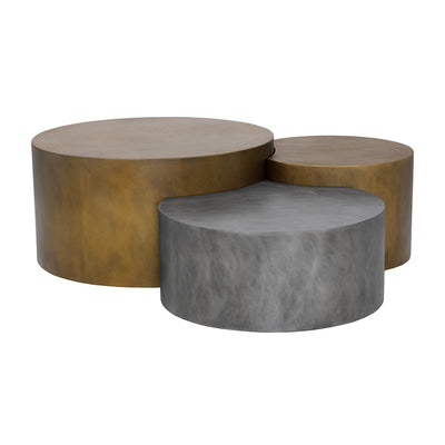 Neo Coffee Tables (Set Of 3) - Antique Brass-Sunpan-SUNPAN-108210-Coffee Tables-1-France and Son
