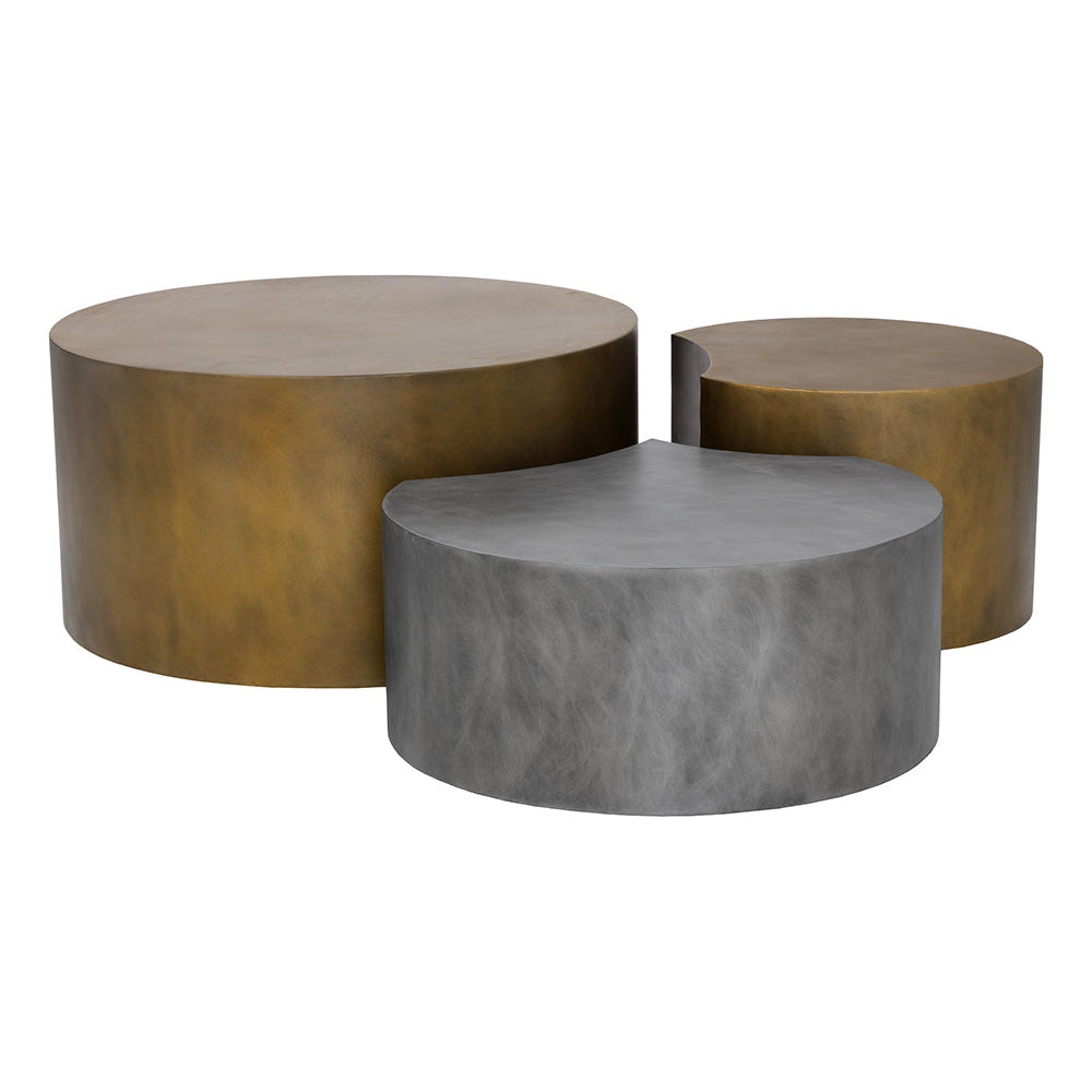 Neo Coffee Tables (Set Of 3) - Antique Brass-Sunpan-SUNPAN-108210-Coffee Tables-3-France and Son