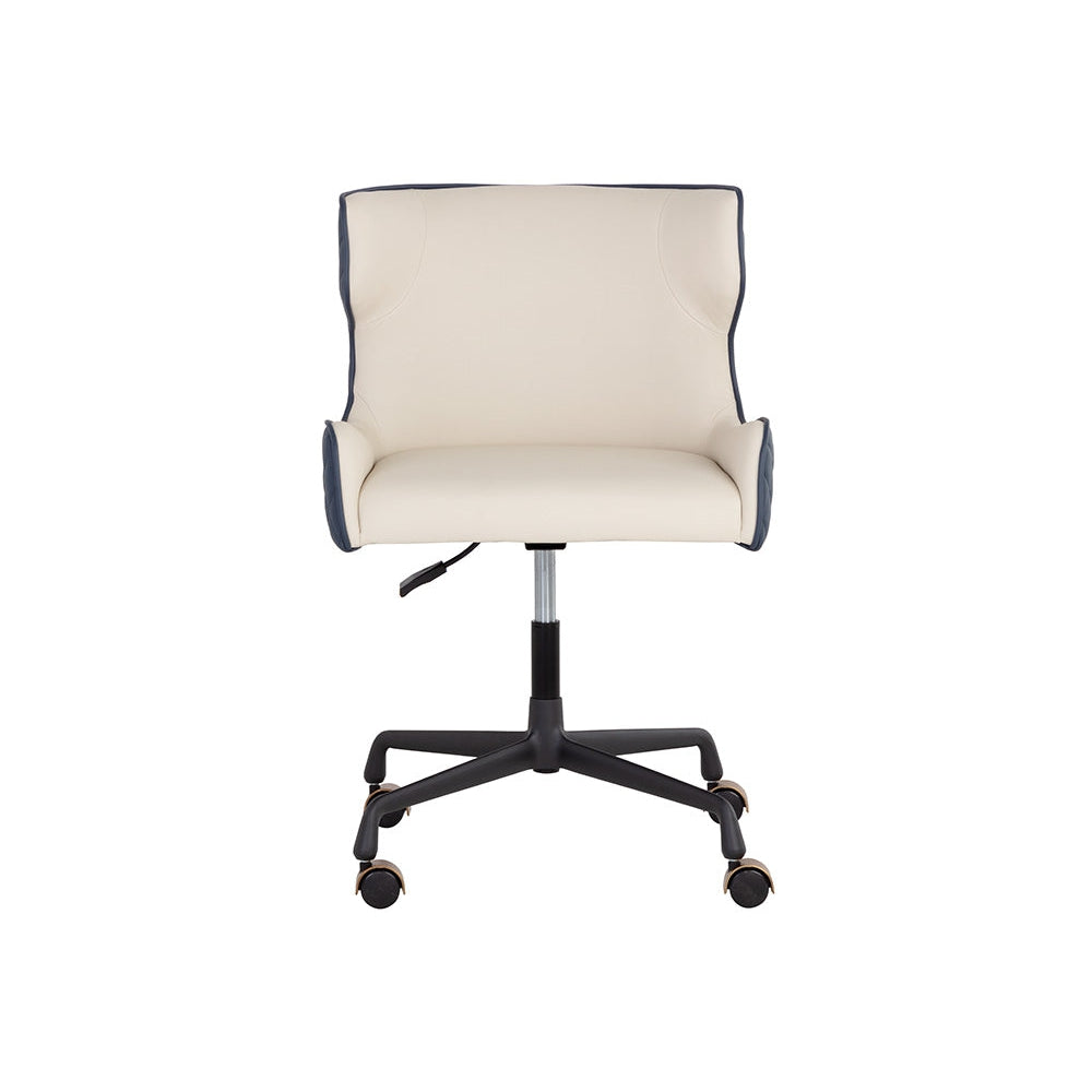 Gianni Office Chair-Sunpan-SUNPAN-108338-Task ChairsDillon Cream / Dillon Thunder-2-France and Son