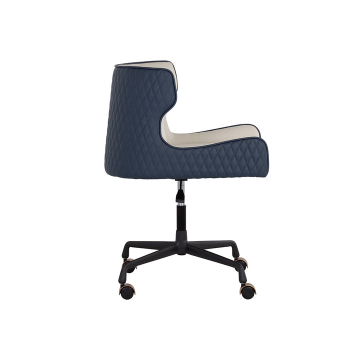 Gianni Office Chair-Sunpan-SUNPAN-108338-Task ChairsDillon Cream / Dillon Thunder-3-France and Son
