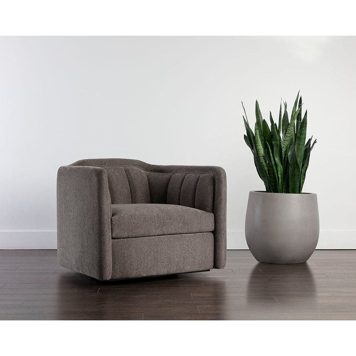 Birrit Swivel Armchair-Sunpan-SUNPAN-110705-Lounge ChairsAlaska Noble Grey-3-France and Son