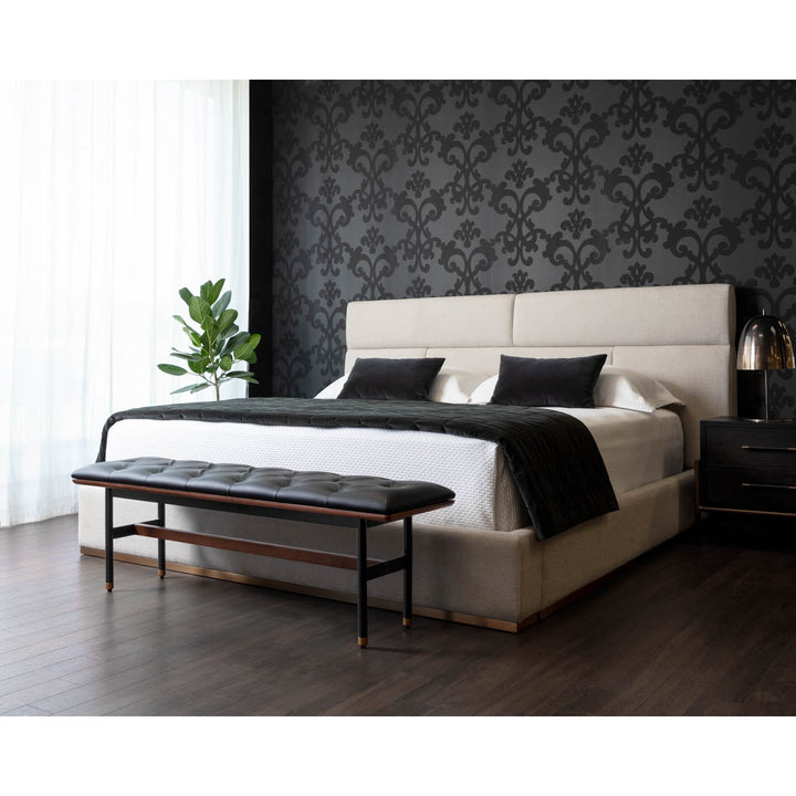 Beckham Bed-Sunpan-SUNPAN-108044-BedsKing-Quilted Abbington Charred Brown-6-France and Son
