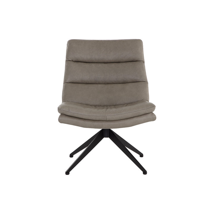 Keller Swivel Lounge Chair - Missouri Mahogany Leather-Sunpan-SUNPAN-108722-Lounge ChairsMissouri Stone Leather-8-France and Son