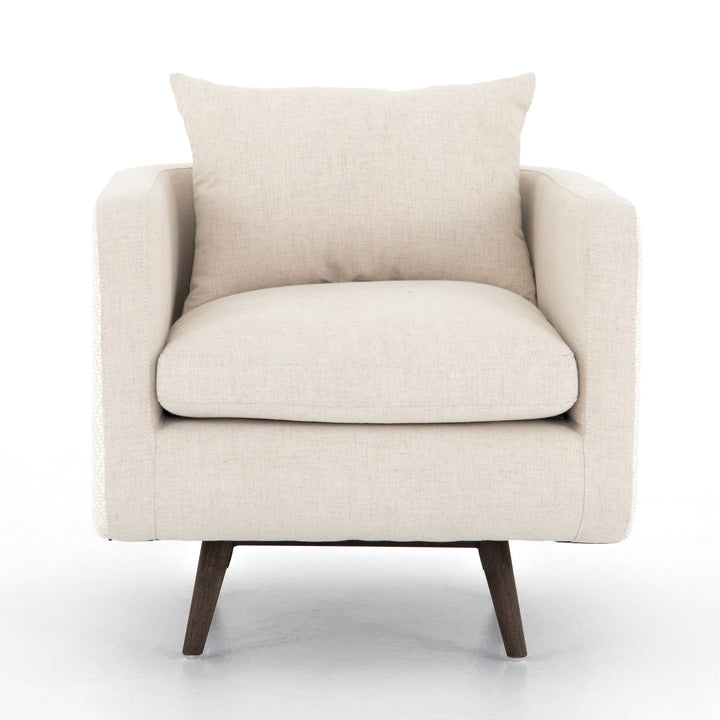 Kaya Swivel Chair-Four Hands-FH-108738-001-Lounge ChairsSavile Flax Fabric-4-France and Son