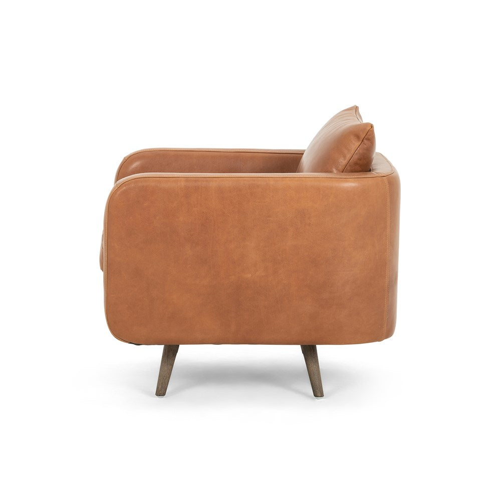 Kaya Swivel Chair-Four Hands-FH-108738-001-Lounge ChairsSavile Flax Fabric-7-France and Son