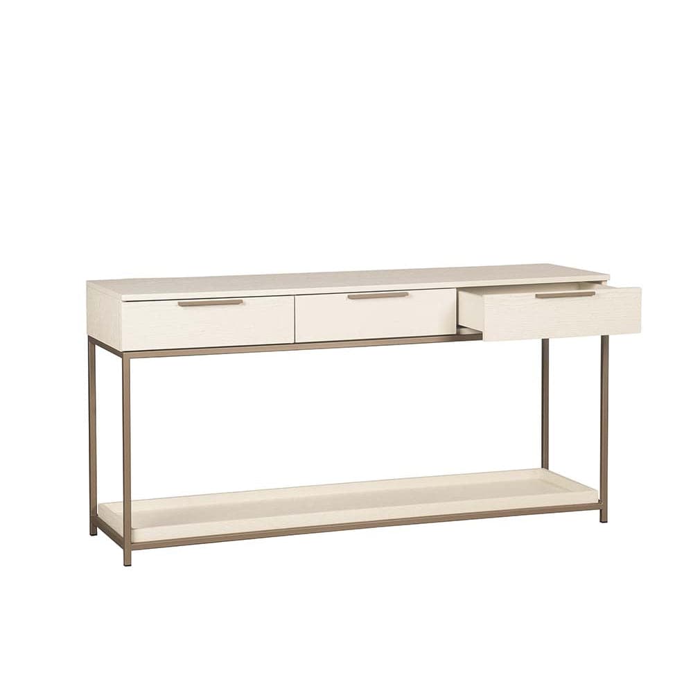 Rebel Console Table With Drawers - Champagne Gold - Cream-Sunpan-SUNPAN-108770-Console Tables-2-France and Son