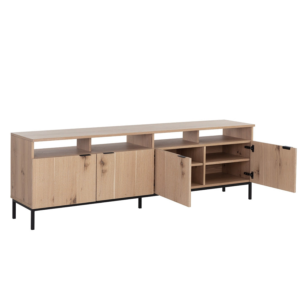 Ambrose Modular Media Console And Cabinet-Sunpan-SUNPAN-107172-Media Storage / TV StandsCream with Champagne Gold-9-France and Son