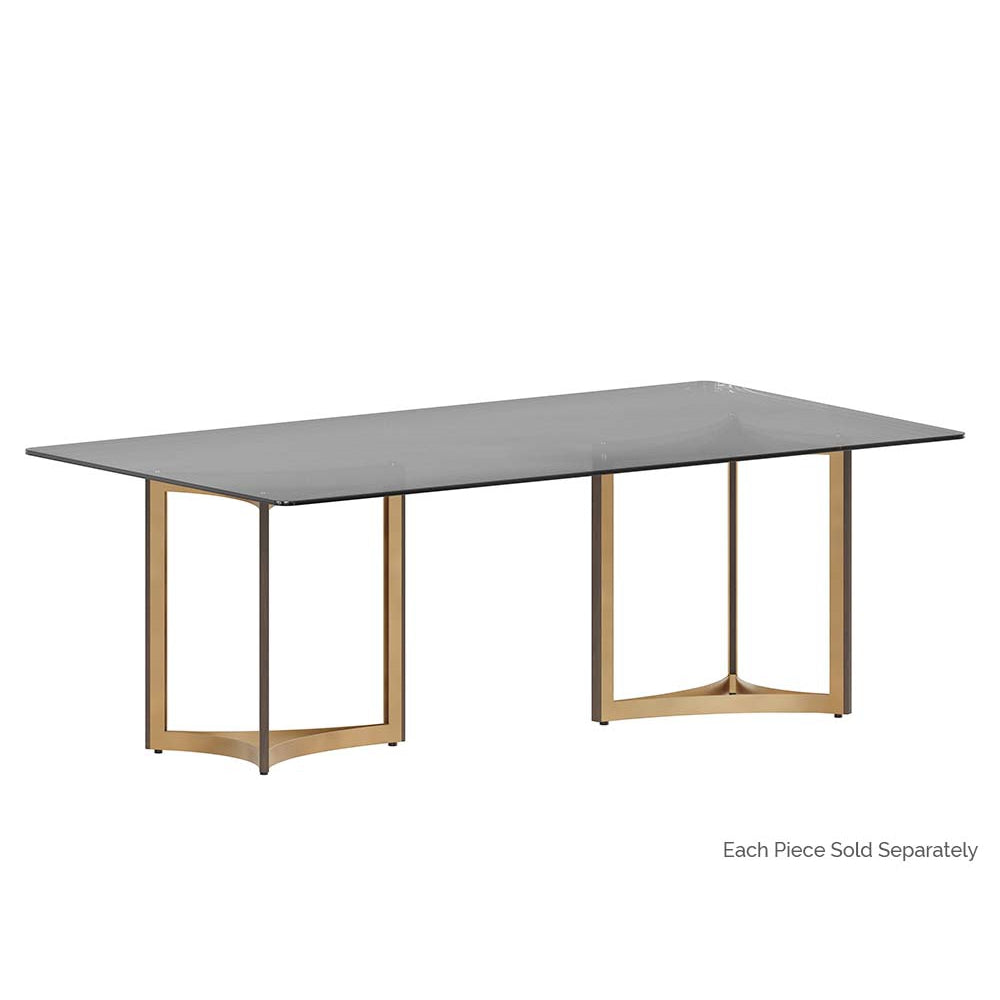 Glass Dining Table Top - Rectangular - Smoke Grey - 96"-Sunpan-SUNPAN-108952-Dining Tables-2-France and Son