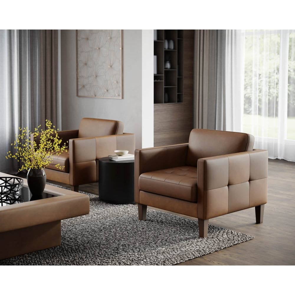 Karmelo Armchair-Sunpan-SUNPAN-108996-Lounge ChairsCognac Leather-2-France and Son