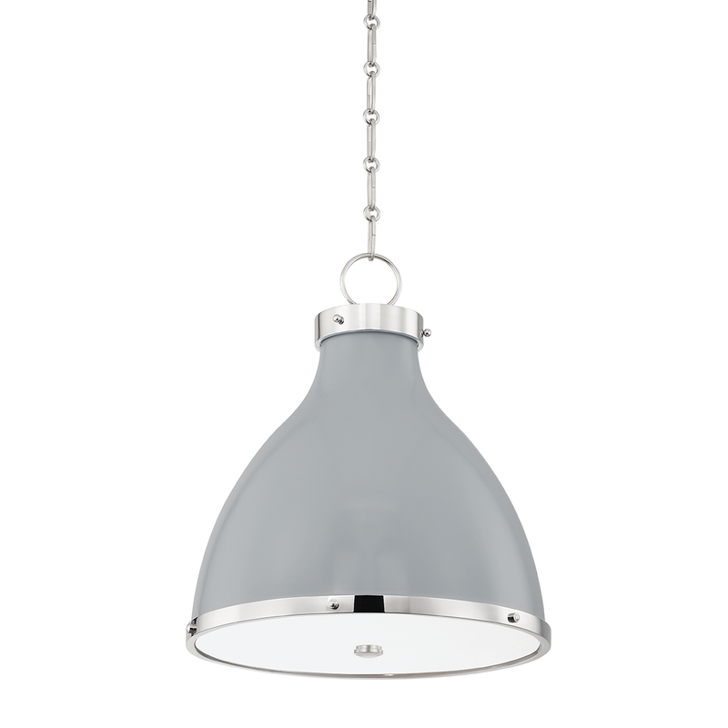 Painted No. 3 Two Light Small Pendant-Hudson Valley-HVL-MDS361-PN/PG-PendantsPolished Nickel/Parma Gray Combo-3-France and Son