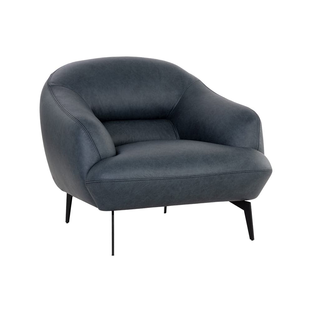 Armani Armchair-Sunpan-SUNPAN-109000-Lounge ChairsMidnight Blue Leather-4-France and Son