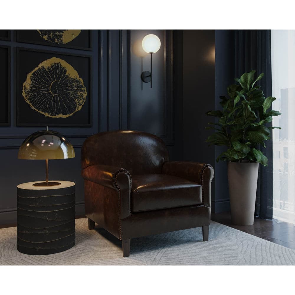 Bastoni Lounge Chair - Chocolate Leather-Sunpan-SUNPAN-109010-Lounge Chairs-2-France and Son