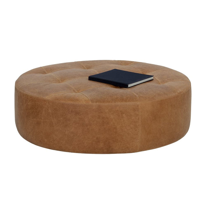 Nilda Ottoman-Sunpan-SUNPAN-109015-Stools & OttomansCamel Leather-1-France and Son