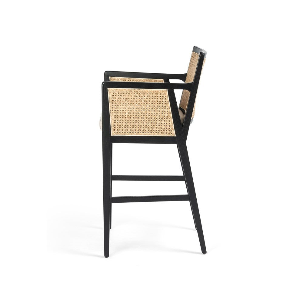 Antonia Cane Bar + Counter Stool-Four Hands-FH-109035-005-Bar StoolsCounter-Brushed Ebony-4-France and Son