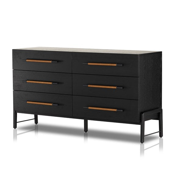 Rosedale 6 Drawer Dresser-Four Hands-FH-109065-003-DressersEbony Oak Veneer-8-France and Son