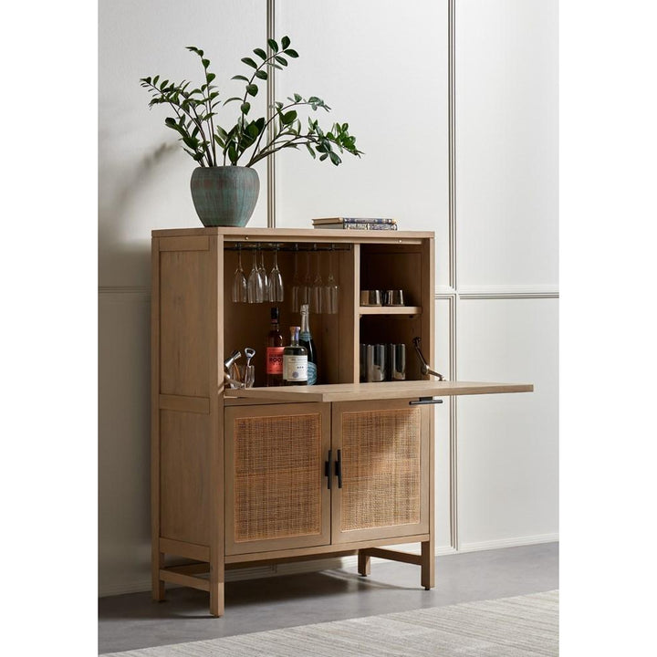 Caprice Bar Cabinet-Four Hands-FH-109084-002-Bar StorageNatural Mango-2-France and Son