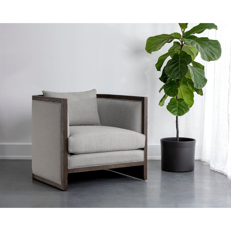 Chloe Lounge Chair-Sunpan-SUNPAN-108201-Lounge ChairsNatural - Heather Ivory Tweed-4-France and Son
