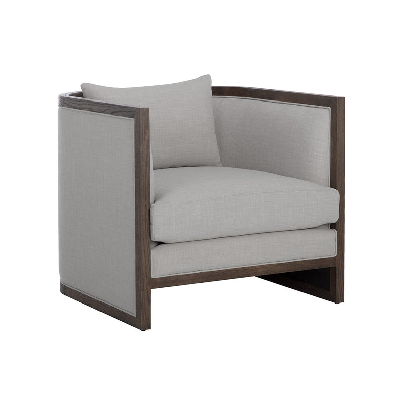 Chloe Lounge Chair-Sunpan-SUNPAN-109094-Lounge ChairsDark Brown - Linoso Light Grey-2-France and Son