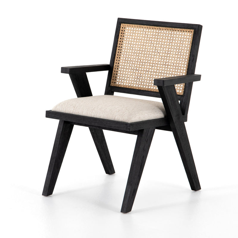 Flora Dining Chair-Four Hands-FH-109275-002-Dining ChairsDrifted Matte Black-8-France and Son