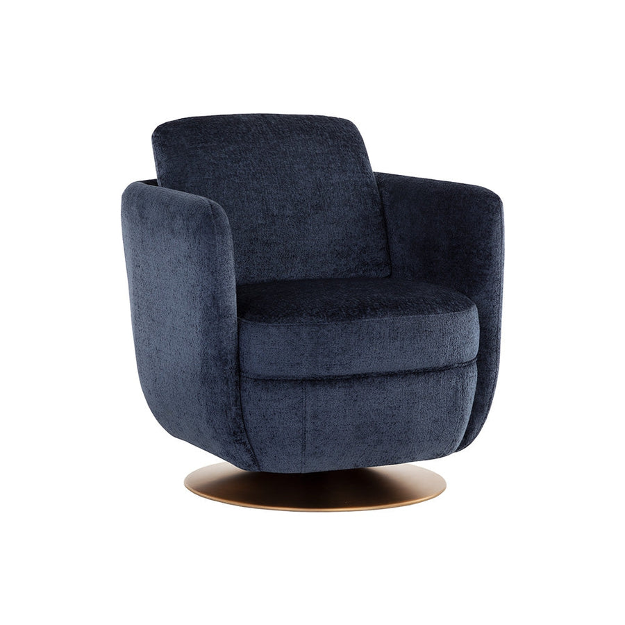 Gilley Swivel Lounge Chair - Bergen Navy-Sunpan-SUNPAN-109310-Lounge Chairs-1-France and Son