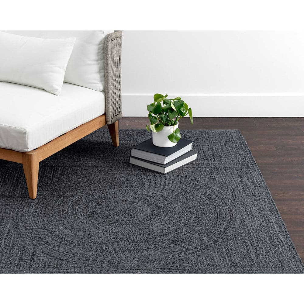 Gyre Hand - Woven Rug - Slate / Charcoal - 6'' x 9''-Sunpan-SUNPAN-109325-Rugs-2-France and Son