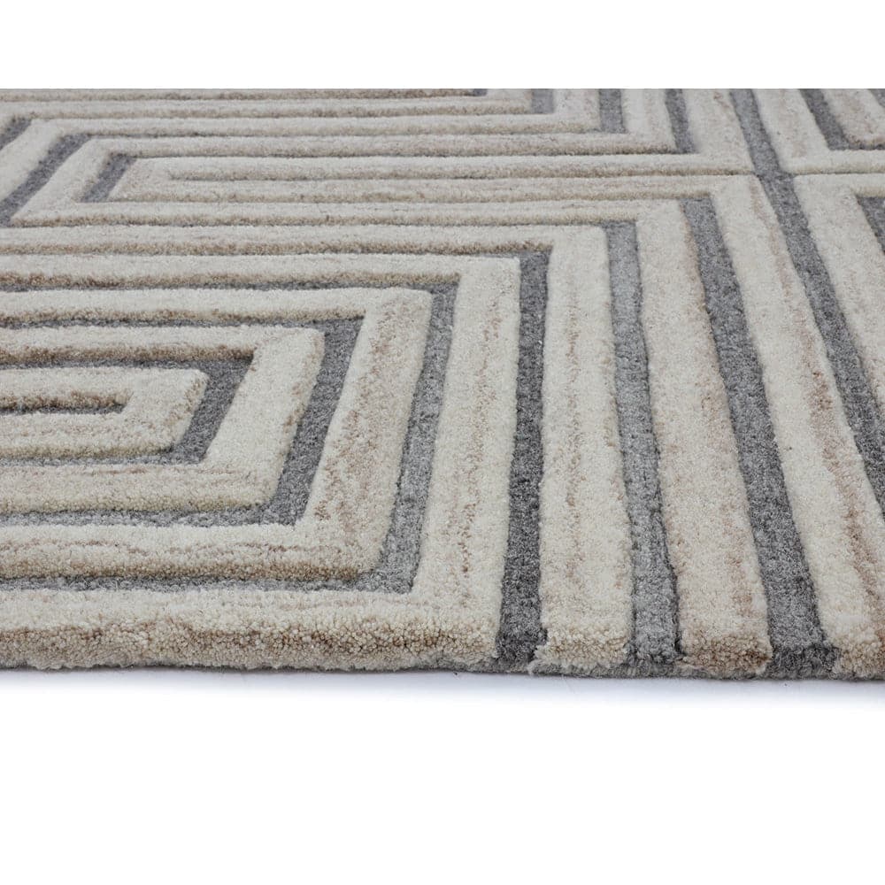 Oslow Hand - Tufted Rug - Beige / Grey - 8'' x 10''-Sunpan-SUNPAN-109370-Rugs-4-France and Son