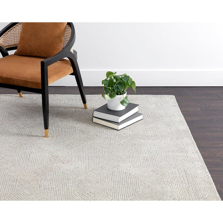 Calais Hand - Tufted Rug - Oatmeal / Grey - 6'' x 9''-Sunpan-SUNPAN-109382-Rugs-2-France and Son