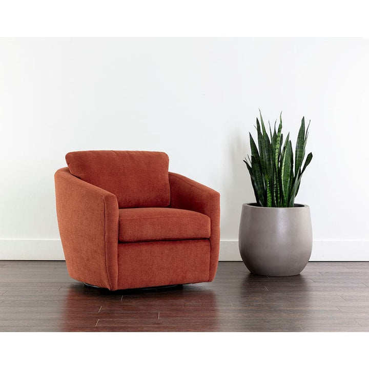 Irina Swivel Lounge Chair - Treasure Russet-Sunpan-SUNPAN-109447-Lounge Chairs-2-France and Son