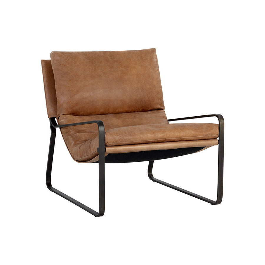 Zancor Lounge Chair - Tan Leather-Sunpan-SUNPAN-109559-Lounge Chairs-1-France and Son