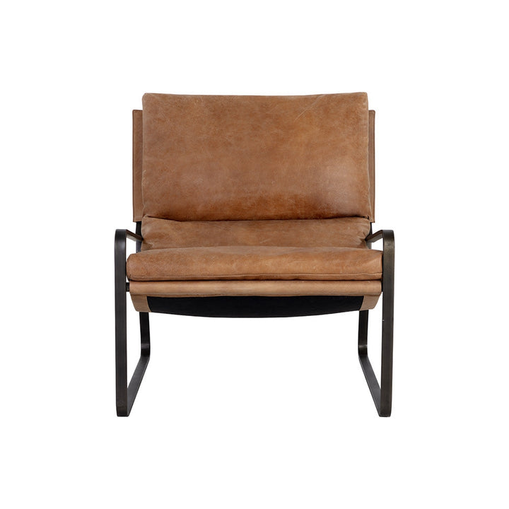 Zancor Lounge Chair - Tan Leather-Sunpan-SUNPAN-109559-Lounge Chairs-3-France and Son